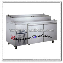 R097 2 Portas Fancooling Stainless Steel Pizza Counter